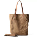 sac main vert olive toile douce fermeture éclair casual unisexe polyvalent texture tissée casual