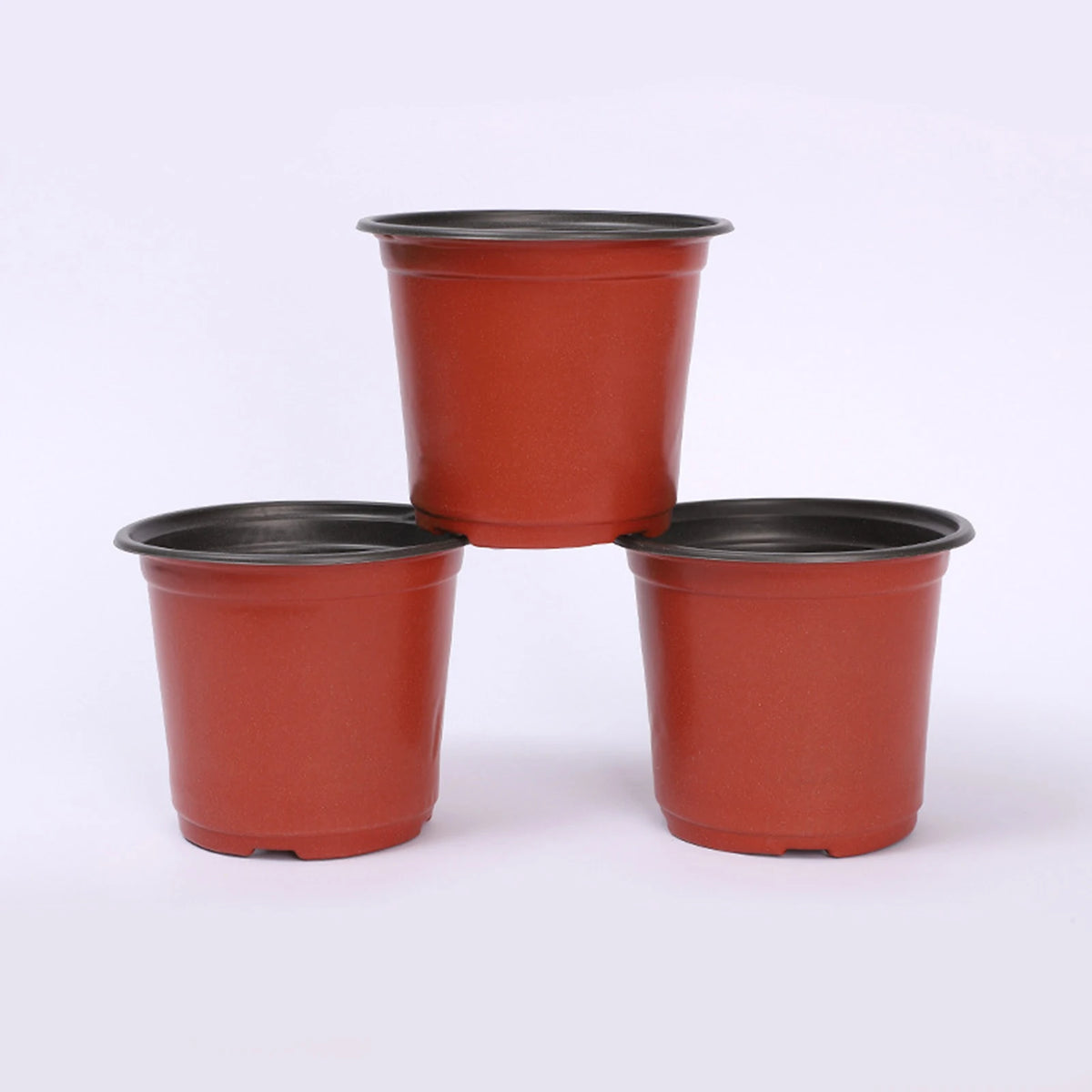 pots fleurs plastique moderne rouge noir drainage 14cm haute qualité jardin