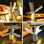 lampe pliable rechargeable led gris clair moderne anneau suspension camping