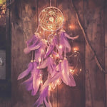 Attrape rêves lumineux multicolores plumes décoration chambre Boho chic éviter maux cadeau original