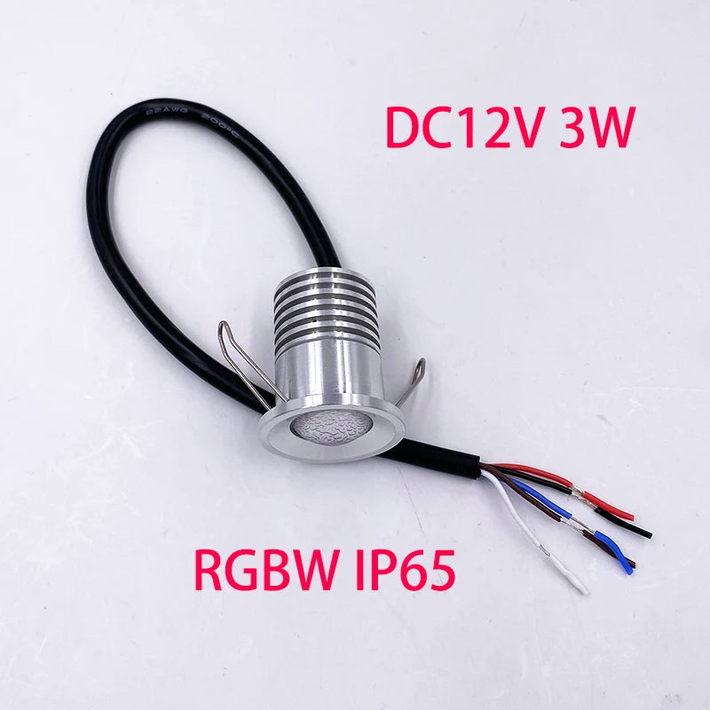 projecteur led rgbw ip65 3w noir blanc argent moderne 28mm 34mm 32mm