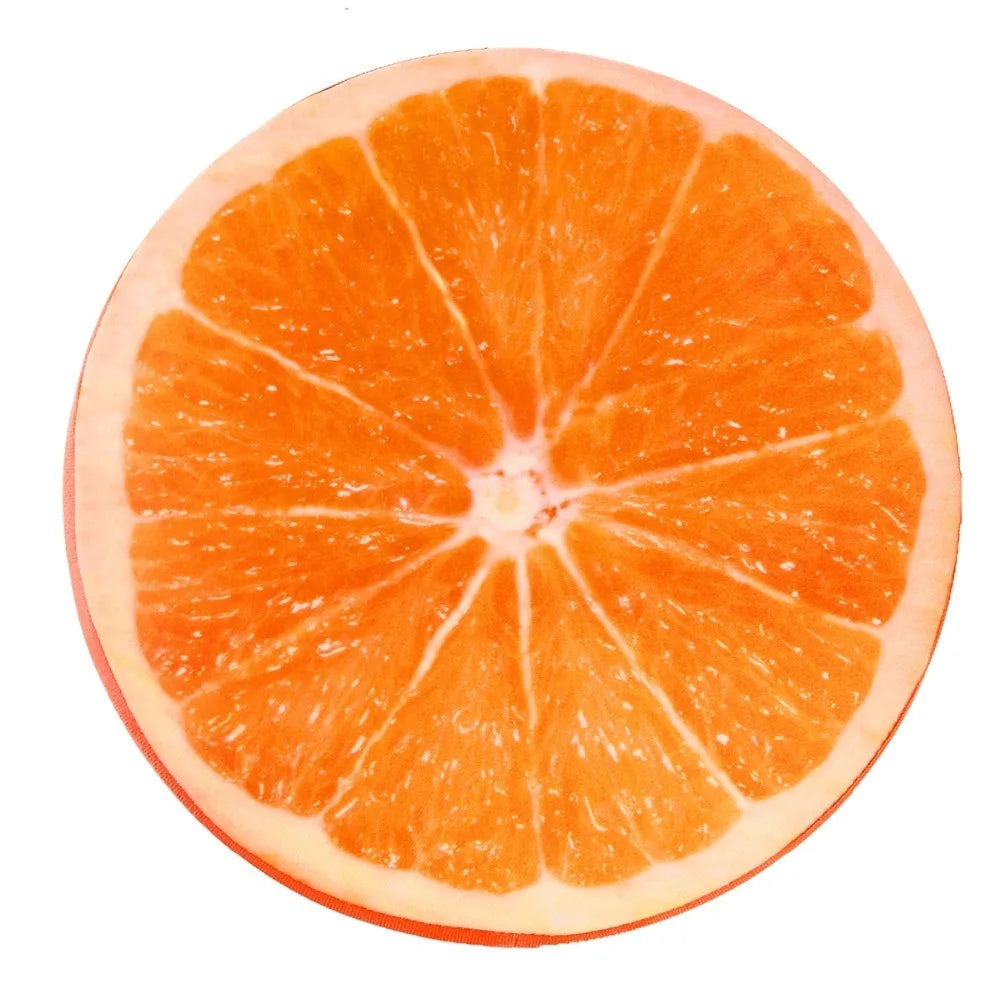 coussin rond fruit motif moderne déhoussable coton polyester vert rouge orange blanc