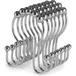crochets rideau douche acier inoxydable moderne attaches billes glissière noir argenté minimaliste