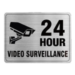 Panneau surveillance vidéo argenté noir caméra 24h adhésif rectangle moderneintérieurextérieur