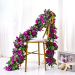 guirlande artificielle roses vigne feuilles vertes extérieur mariage anniversaire décoration romantique 220cm