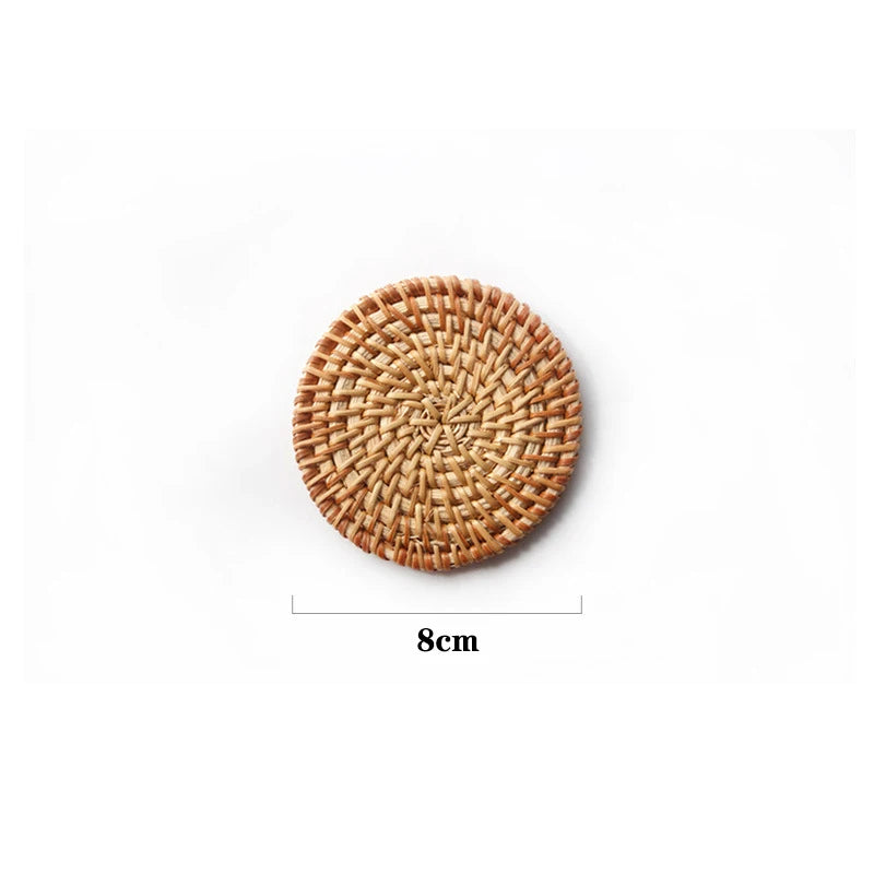 assiettes rondes coupelles tressées rotin naturel traditionnel rustique ensemble 8cm 10cm 13cm 16cm 18cm