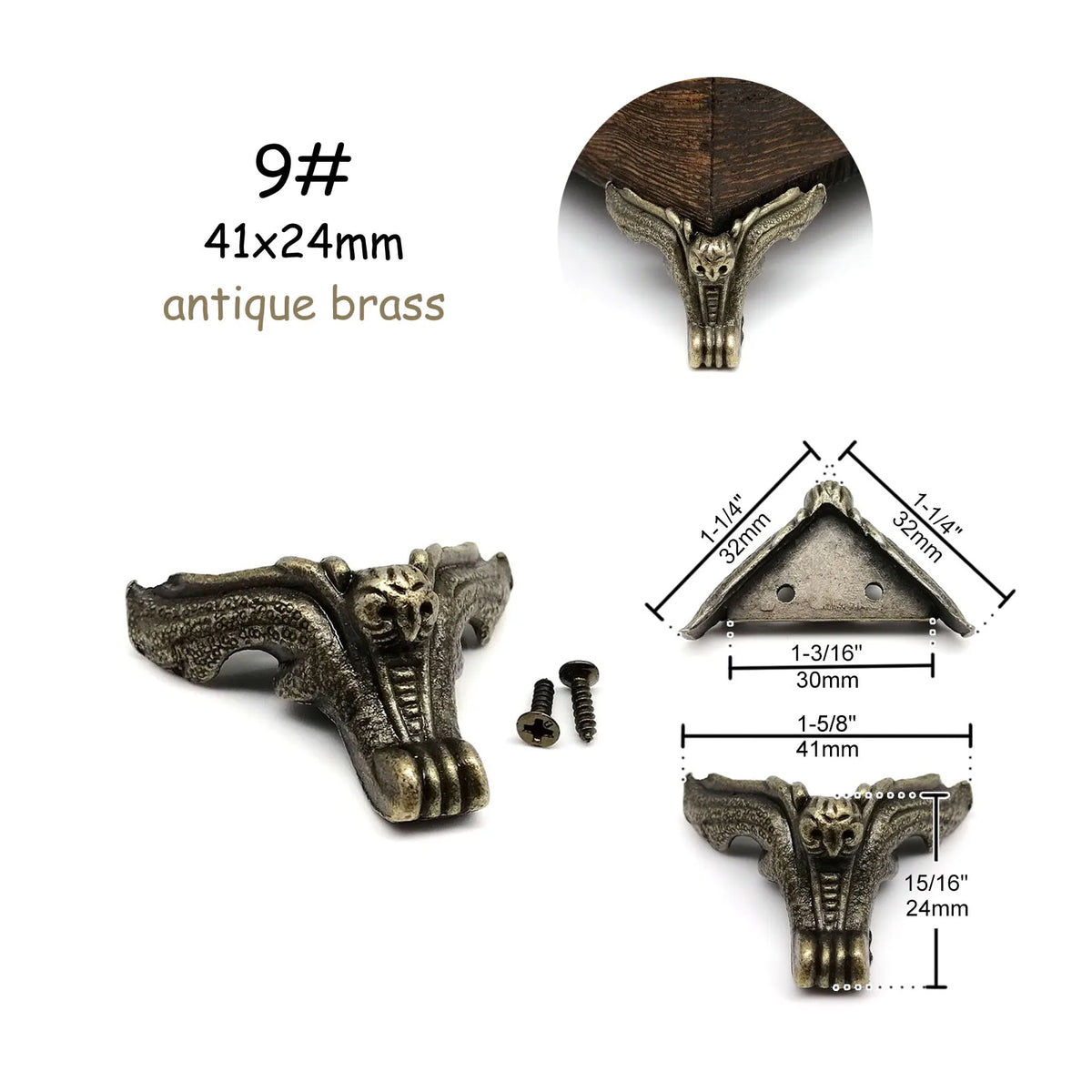 pieds meuble vis or argent bronze classiques vintage ornements métalliques