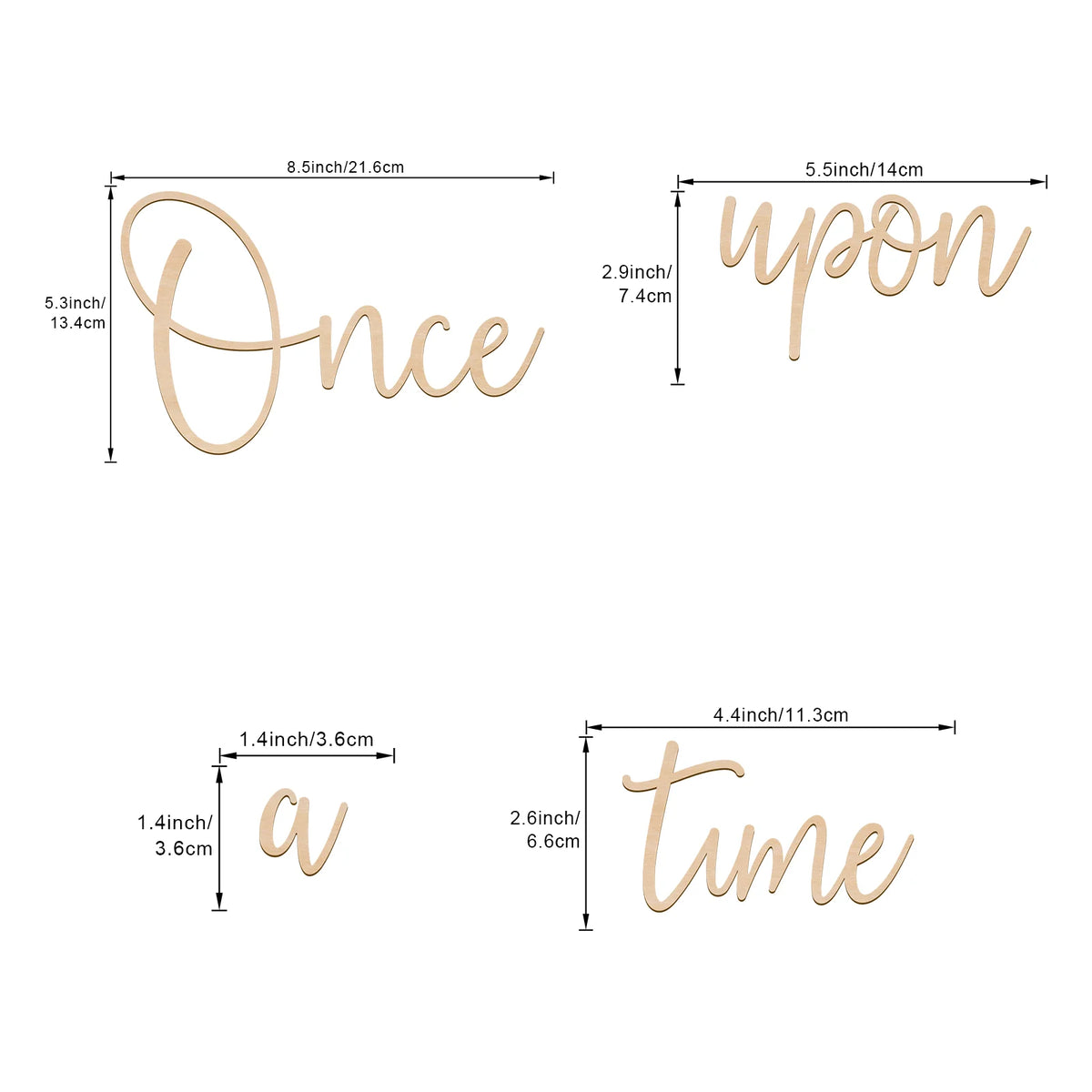 décoration murale bois once upon time champêtre calligraphique conte fées chambre enfant
