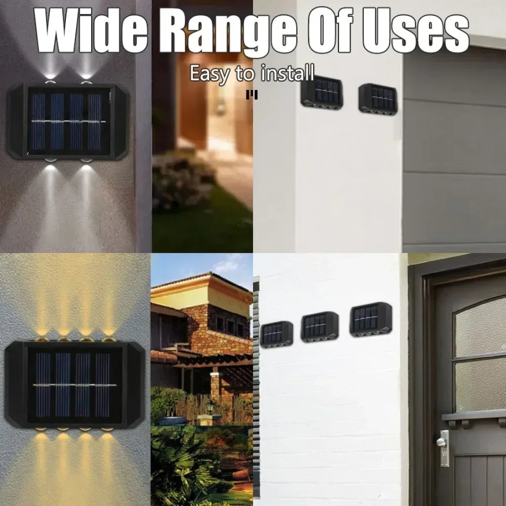 lampes murales solaires led noir blanc jaune chaud ip45 moderne minimalisteextérieur autonomes
