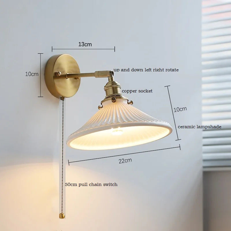 lampe murale or classique interrupteur câble cuisine chambre coucher salle manger led striée