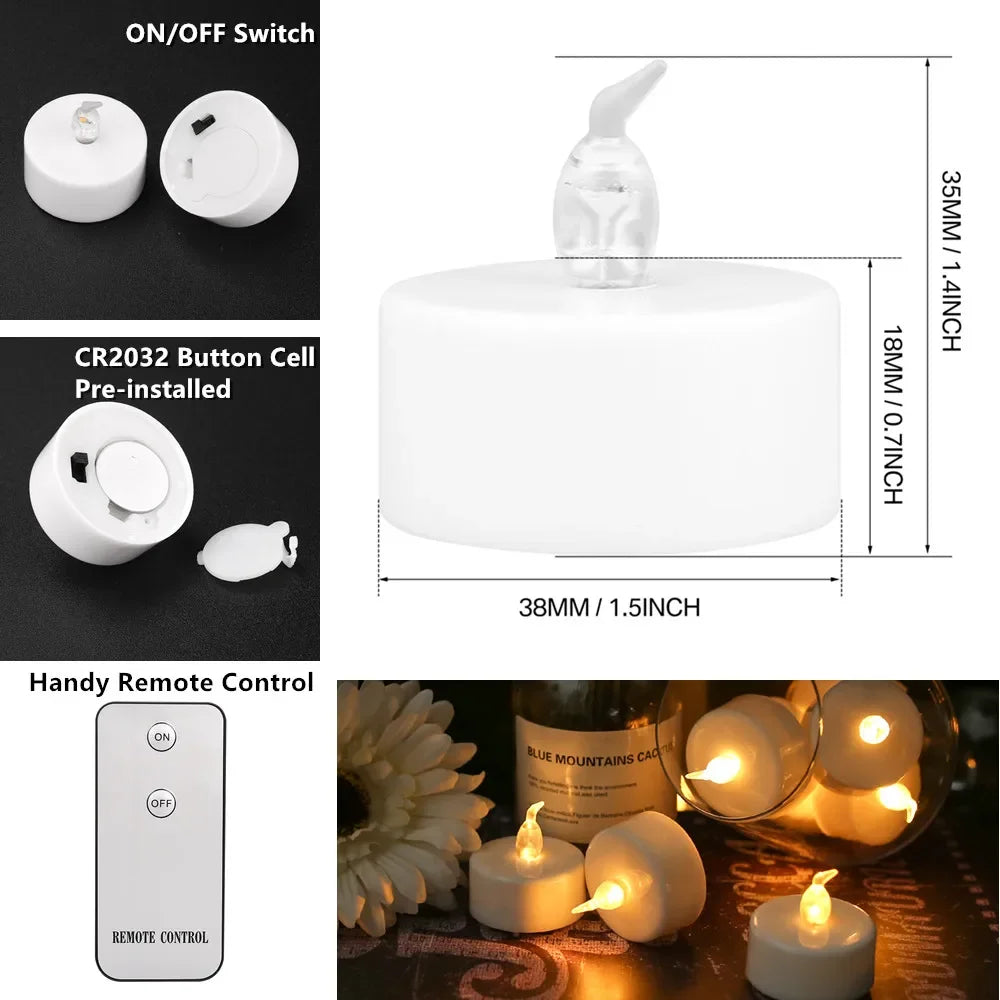 bougies led sans flamme effet vacillation éclairage moderne télécommande blanc opacité on off