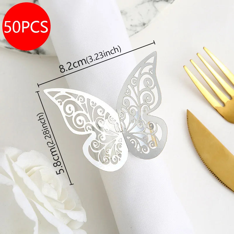 décoration table papillon ornements floraux motifs spirales rouge doré violet iridescent artisanal