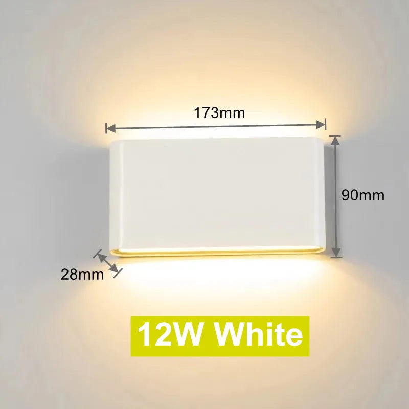 applique murale led moderne 12w 6w noir blanc verre trempé ip65 adhésif