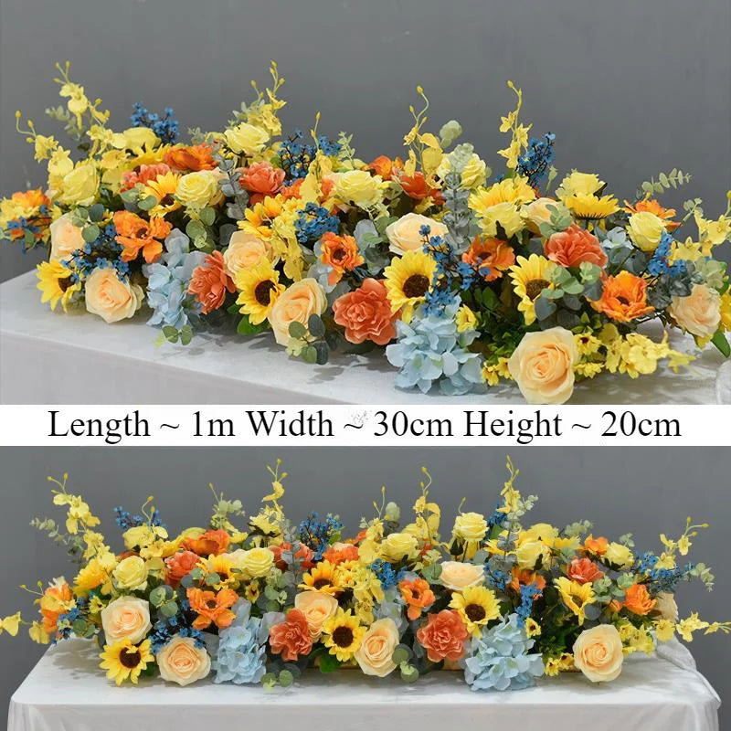 guirlande florale artificielle romantique mariage décoration intérieure blanc violet bleu orangé