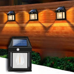lampe solaire murale noire moderne panneau solaire ampoule led filament détecteur lumière extérieure résistante