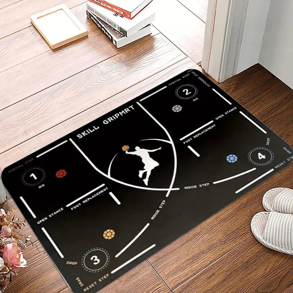 tapis sol extérieur moderne résistant rides terrain basket ball couleurs vives graphique 30x50cm 40x60cm