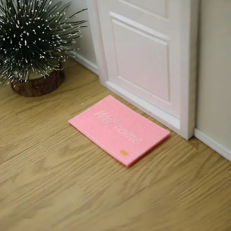 tapis d'entrée rouge rose marron wel come moderne adhésif texture rugueuse chambre salon bienvenue