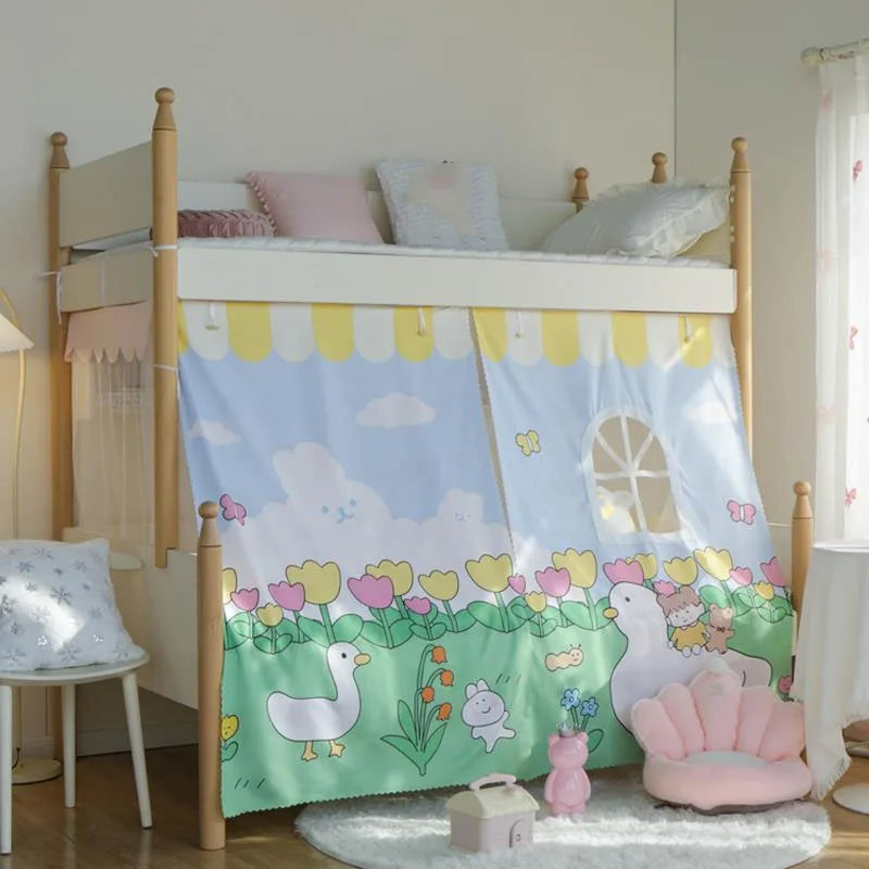 tentes lit enfants thème château princesse sous marin espace opaques gris bleu rose blanc