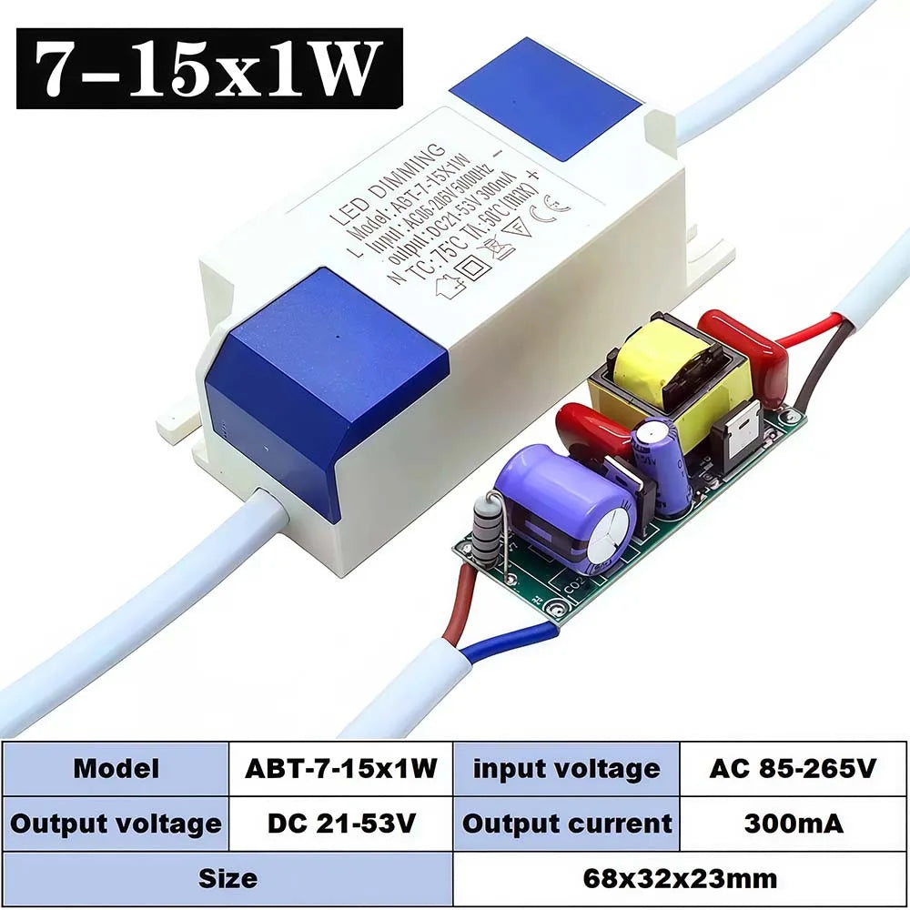 drivers led dimmable certification rohs tension sortie 60v câbles blancs interrupteur moderne technique 300ma