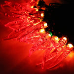 guirlande lumineuse piments rouges extérieure festive piments translucides texture décorative panneau solaire autoinstallation led