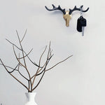 porte clefs mural bois cerf noir or crochet accroche murale