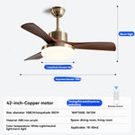 ventilateur marron cuivre moderne led télécommande certification rohs ccc fcc ab