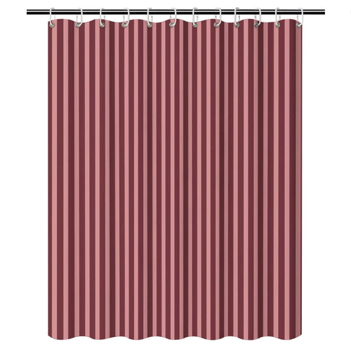 rideau douche moderne rayures verticales rouge bordeaux opacité 71x71 pouces anneaux métalliques