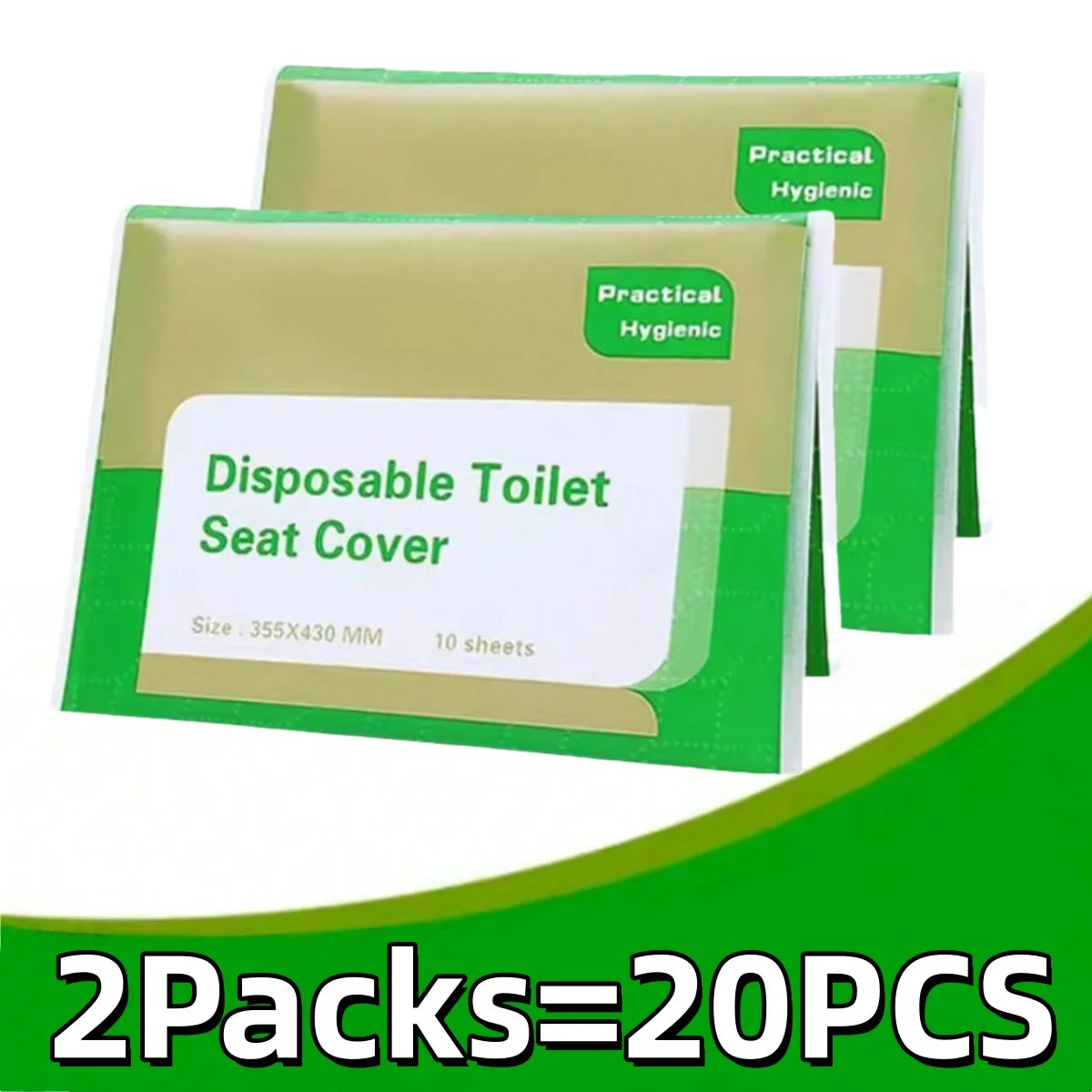 couvre siège toilette jetable blanc feuilles vertes pratique hygiénique 43cm 35.5cm 10 pieces pack