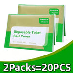couvre siège toilette jetable blanc feuilles vertes pratique hygiénique 43cm 35.5cm 10 pieces pack