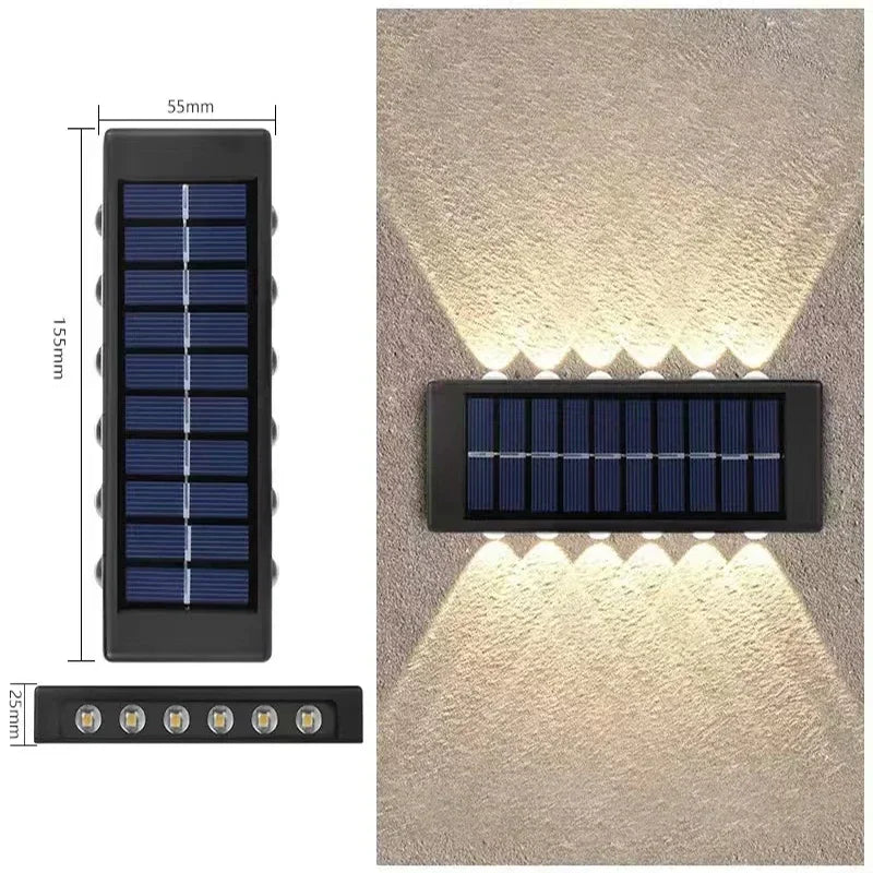 appliques murales solaires led noires decoration extérieure moderne panneaux solaires intégrés ip65