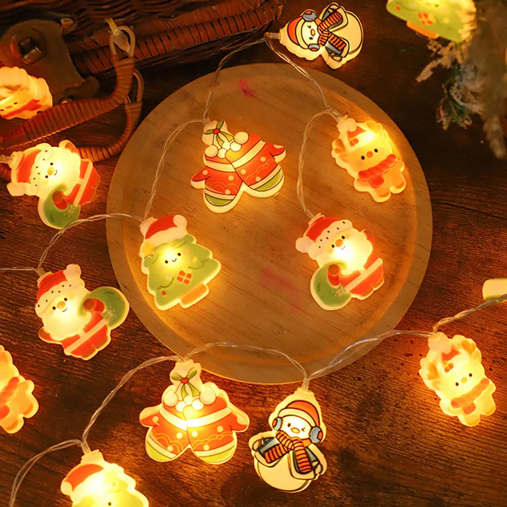 guirlande lumineuse noel personnages decoratifs pere noel bonhomme neige multicolore festiveextérieurintérieur