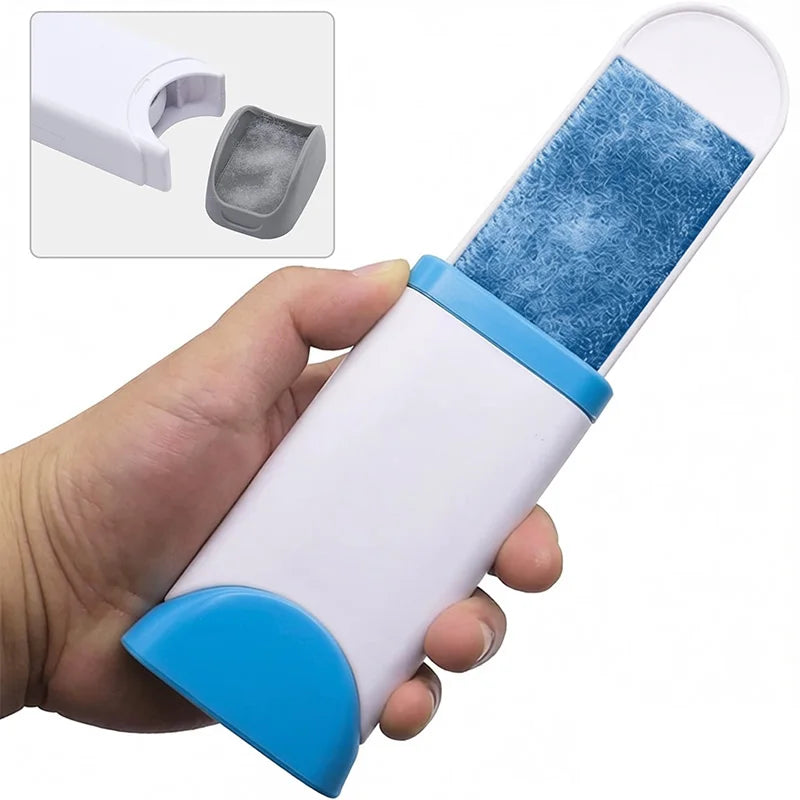 brosse poils anti peluche brosses électrostatiques réutilisables canapé tapis manuel gris bleu adhésif capuchon