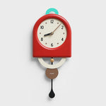 horloge murale moderne minimaliste aiguilles balancier noir blanc rouge