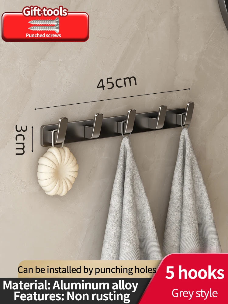 porte clés mural adhésif blanc gris moderne rangement porte manteau sacs 65cm