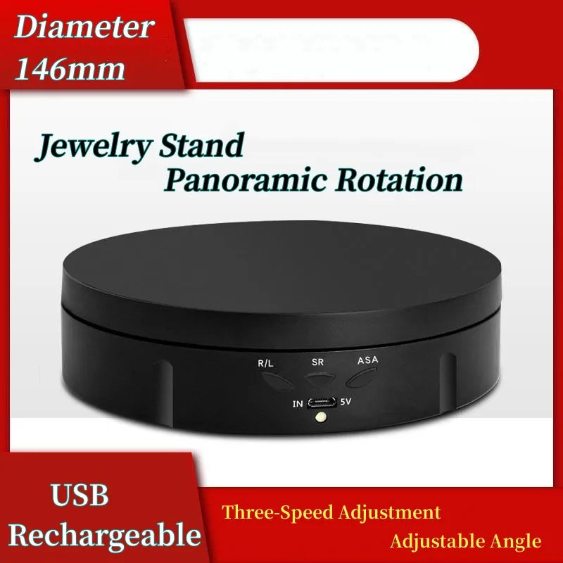 table rotative intelligente noire blanche boutons contrôle produits cosmétiques 146mm