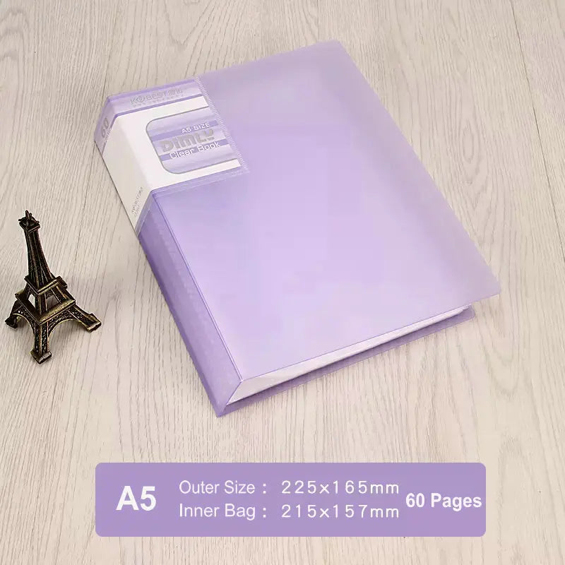 classeur transparent pvc a5 b5 organiseur documents scolaire scolaire moderne violet