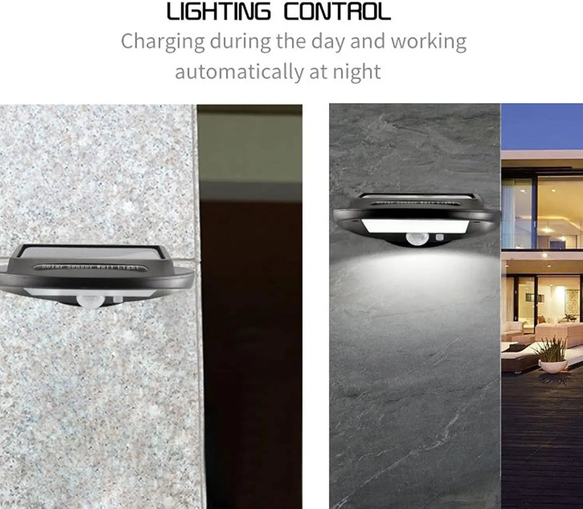 lampe solaire murale noire détecteur mouvement ip65 led moderne absextérieur autonomie