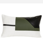 housse coussin vert olive motif géométrique contemporain polyester respectueux environnement coussin