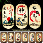 lanterne japonaise traditionnelle blanc noir rouge bleu vert paysages symboles lettrage extérieur festive