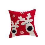 housse coussin noël brodée ho ho ho merry christmas rouge vert polyester coton respectueux