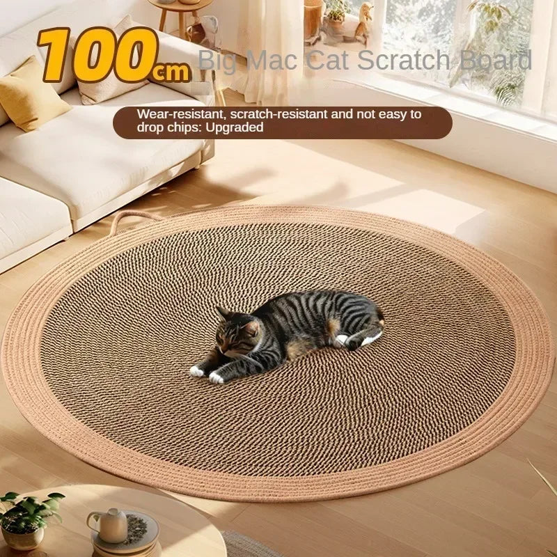 tapis gratter chats moderne tissé beige marron clair bleu jaune poignée resistant usage