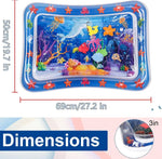 tapis d'éveil bébé thème marin poissons coraux étoiles mer bleu blanc orange verte rose