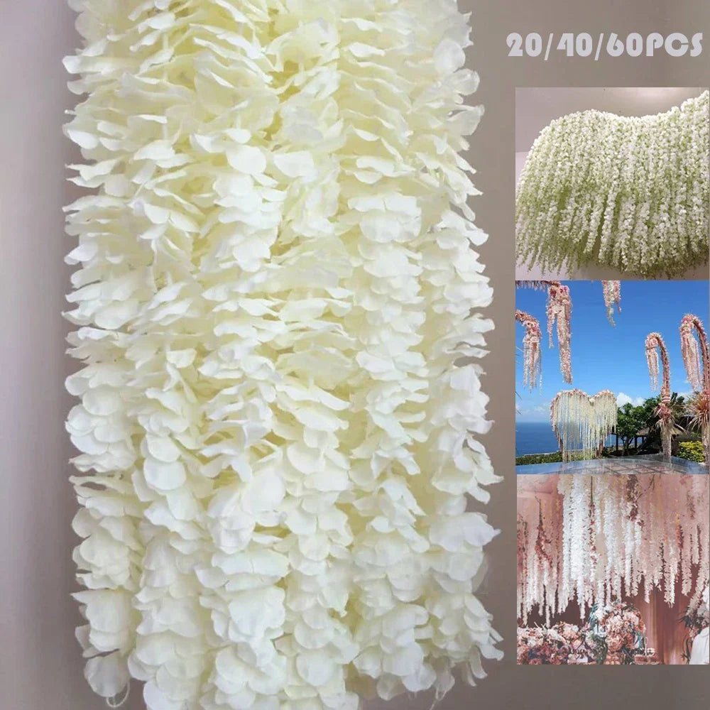 guirlande fleurs artificielles blanc rose violet petites fleurs décoratives romantiquesintérieur mariage anniversaire