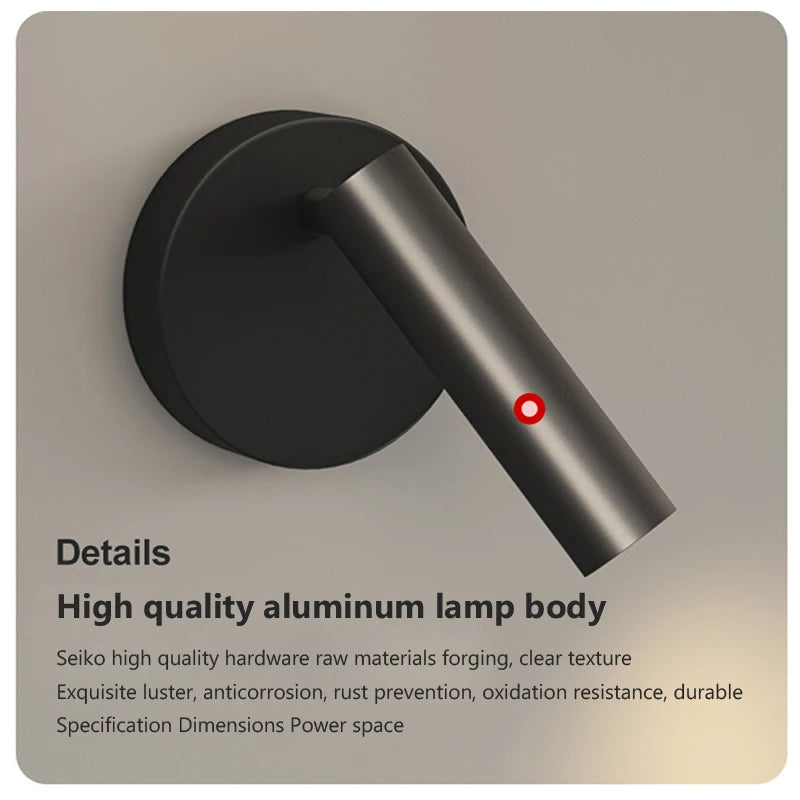 applique murale led moderne noire blanche or fixée mur éclairage minimaliste chambre 5m2