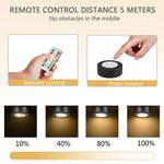 lampe led ronde noir blanche télécommande éclairage nuit chambre placard rechargeable batterie sèche moderne