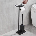 Support papier toilette multifonctionnel moderne acier inoxydable noir durable porte brosse wc papier toilette