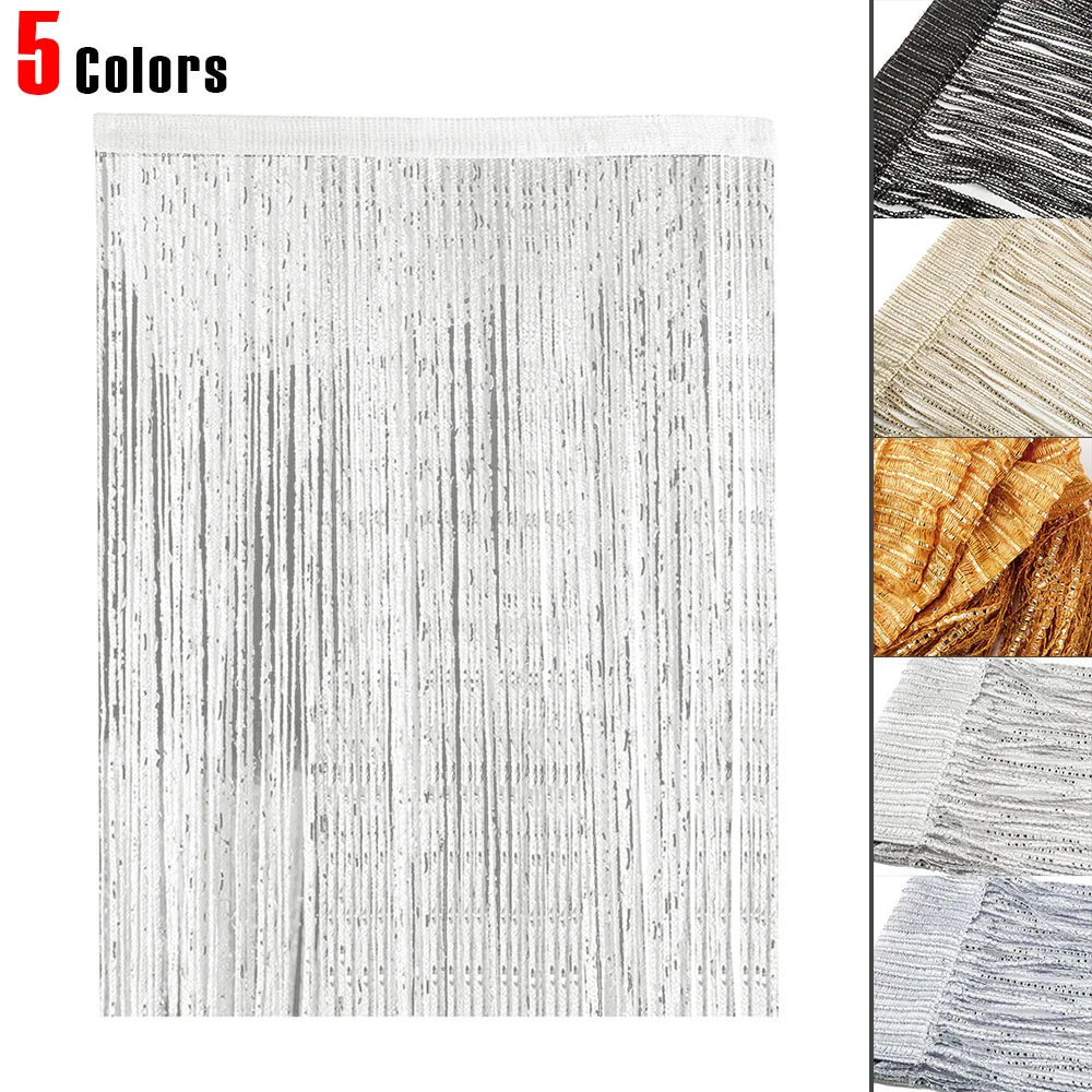 rideau glitter franges argenté noir beige doré rose gold transparent moderne 100x200cm decoration festif