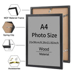 cadre photo moderne minimaliste noir blanc bois acrylique clips ressort accrochage mural photo 21x30