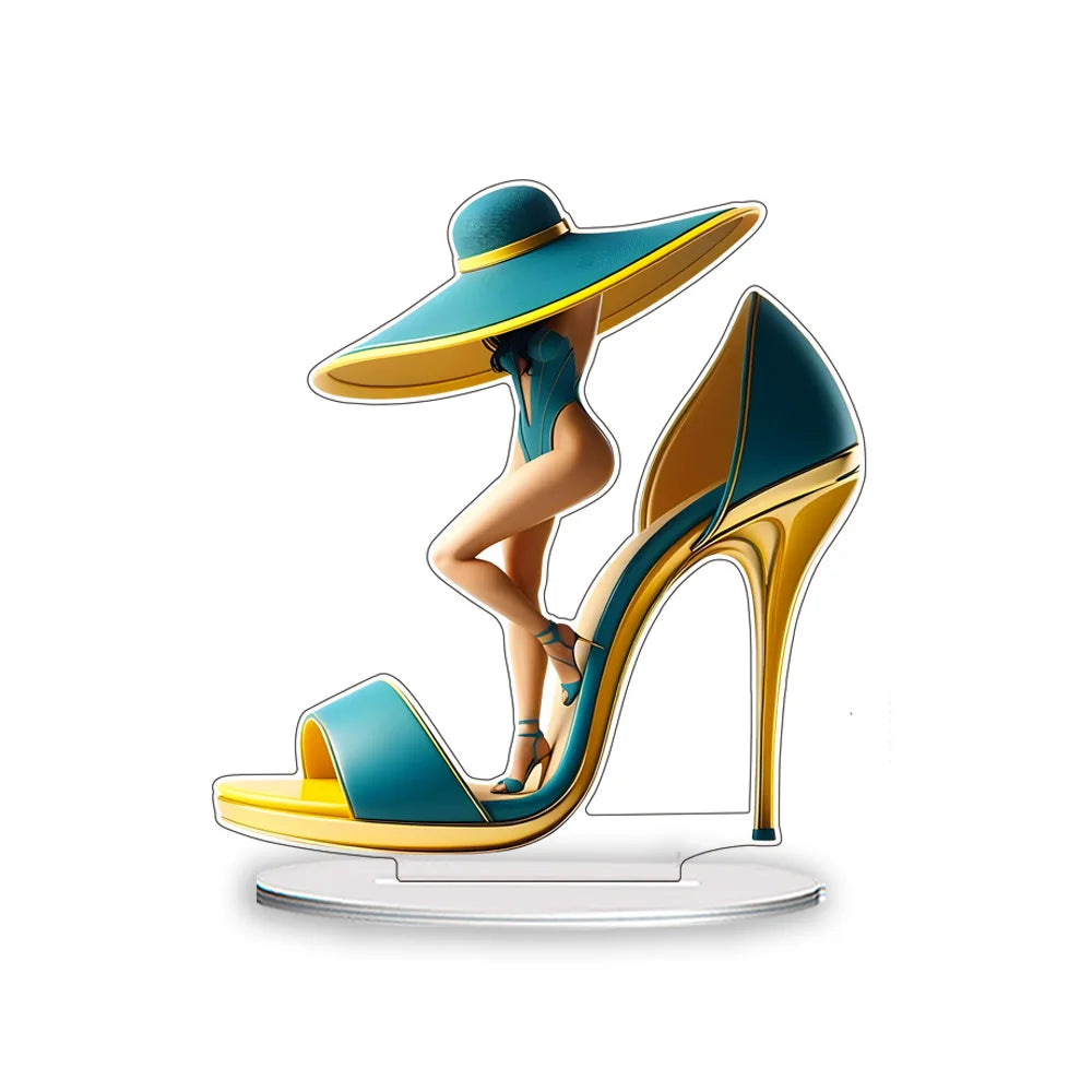 sandales talons hauts bleu jaune moderne élégants intérieur maison salon
