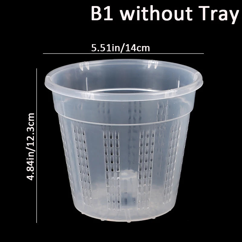 pots fleurs transparents perforés modernes assiette variante A1 A2 B1 B2